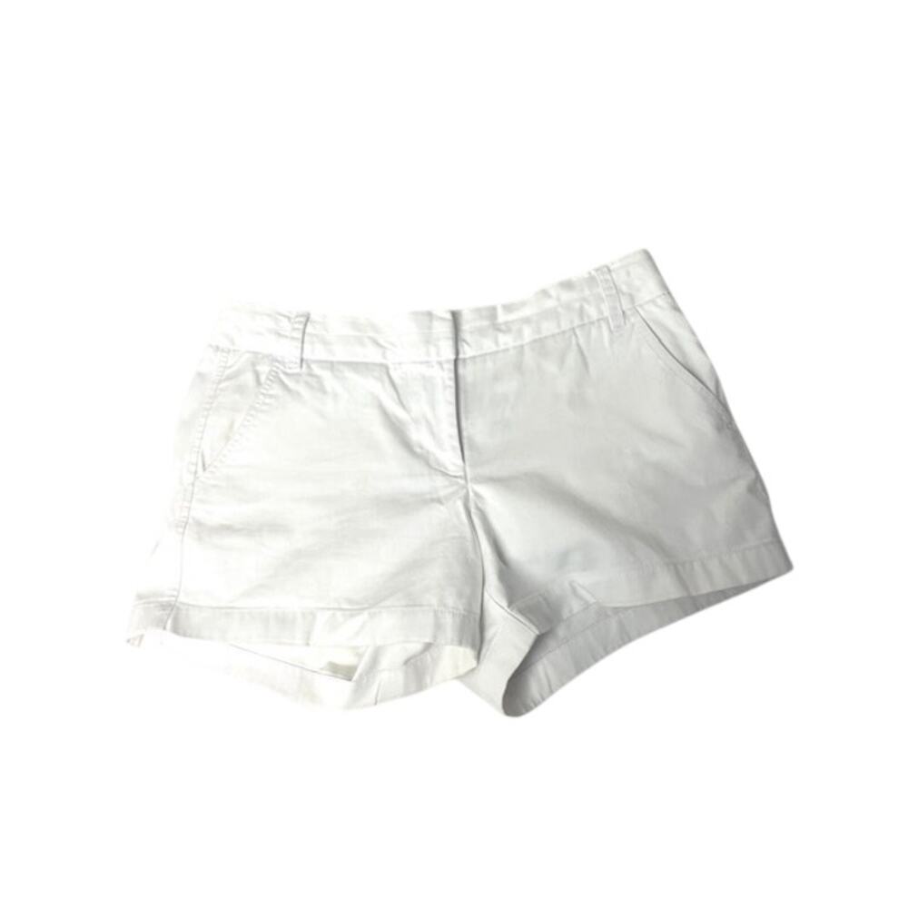 J.Crew Chino White Cotton Shorts Size 10 Classic Preppy Summer Casual